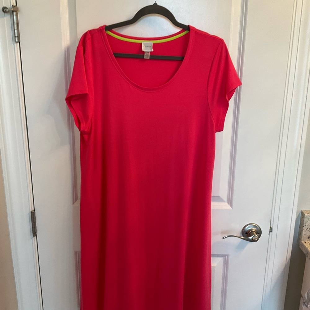 Cupio coral and Lime Green Trim Top xl
